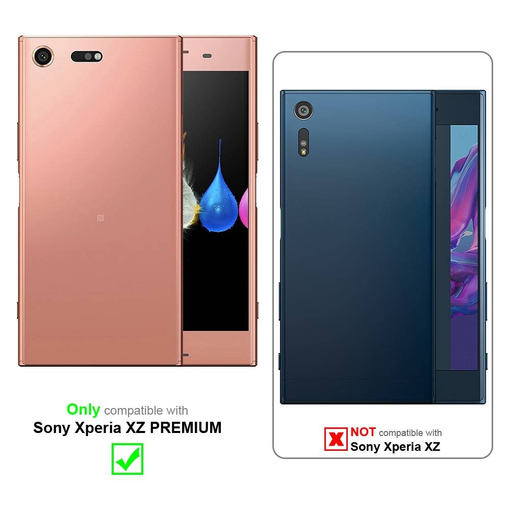 Cadorabo Schutzhülle für Sony Xperia XZ PREMIUM Hülle in Silber Handyhülle TPU Silikon Etui Cover Case