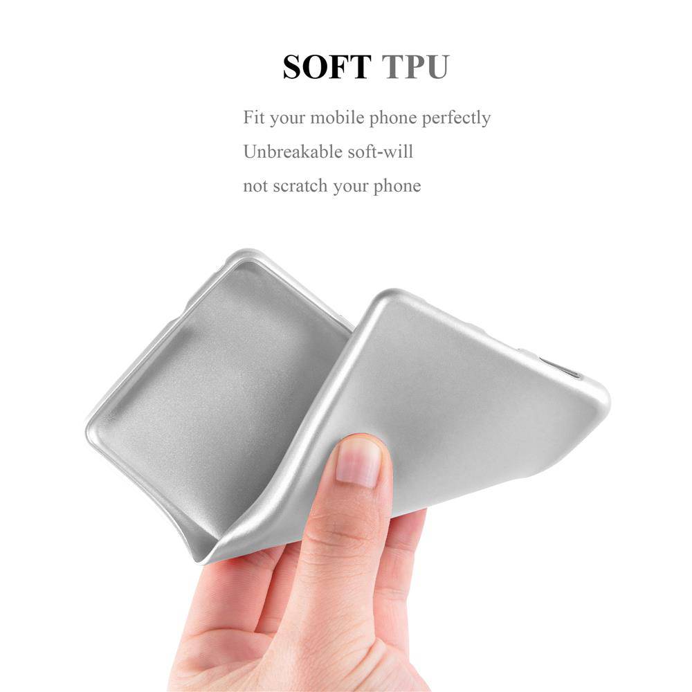 Cadorabo Schutzhülle für Sony Xperia XZ PREMIUM Hülle in Silber Handyhülle TPU Silikon Etui Cover Case