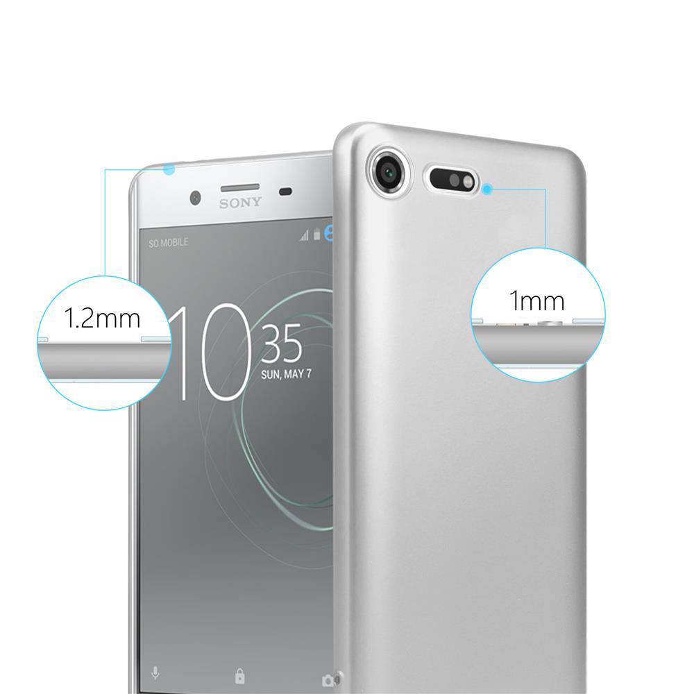 Cadorabo Schutzhülle für Sony Xperia XZ PREMIUM Hülle in Silber Handyhülle TPU Silikon Etui Cover Case