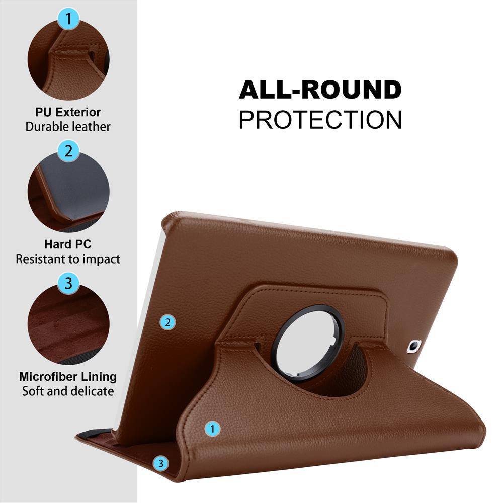 Cadorabo Hülle für Samsung Galaxy Tab S2 (9.7 Zoll) Tablet Schutz Hülle in Braun Schutzhülle Etui Case Tasche Cover