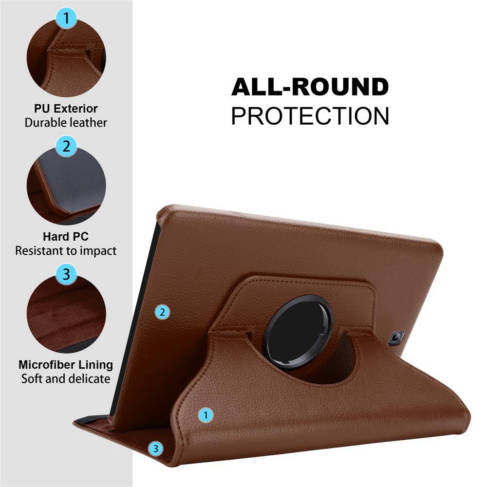 Cadorabo Hülle für Samsung Galaxy Tab S2 (8 Zoll) Tablet Schutz Hülle in Braun Schutzhülle Etui Case Tasche Cover