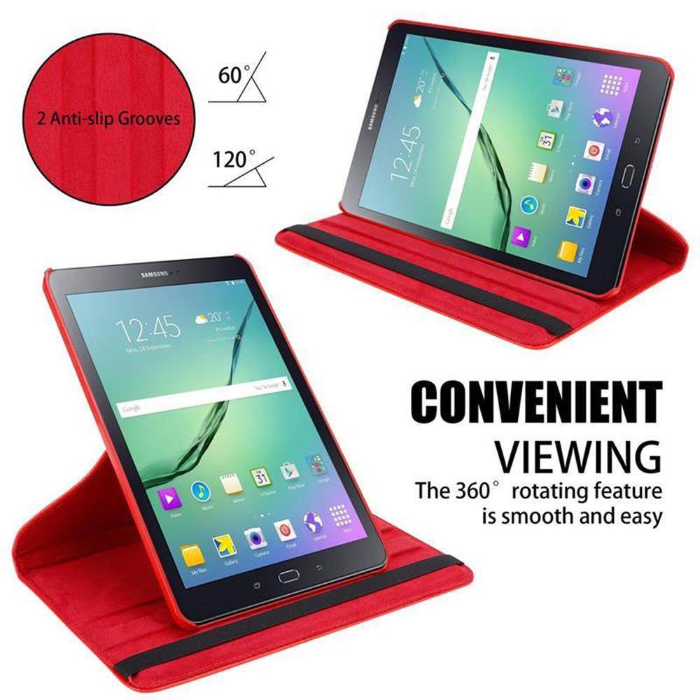 Cadorabo Hülle für Samsung Galaxy Tab S2 (8 Zoll) Tablet Schutz Hülle in Rot Schutzhülle Etui Case Tasche Cover