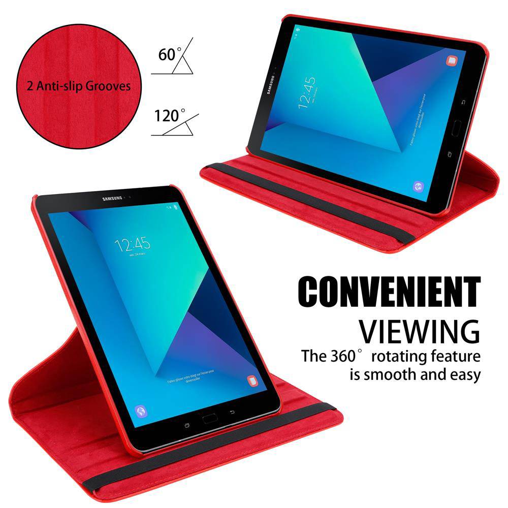 Cadorabo Hülle für Samsung Galaxy Tab S3 (9.7 Zoll) Tablet Schutz Hülle in Rot Schutzhülle Etui Case Tasche Cover
