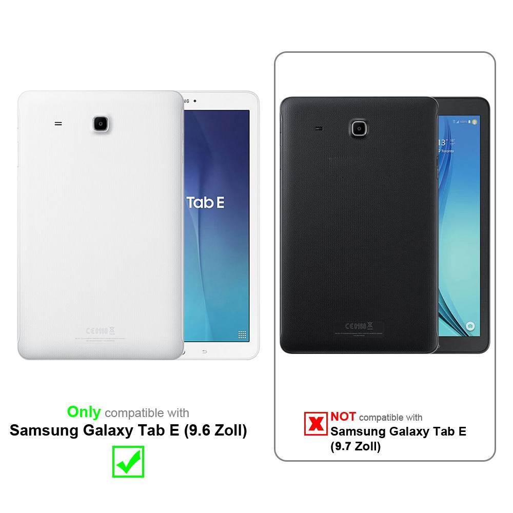 Cadorabo Hülle für Samsung Galaxy Tab E (9.6 Zoll) Tablet Schutz Hülle in Schwarz Schutzhülle Etui Case Tasche Cover