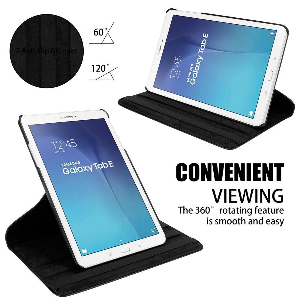 Cadorabo Hülle für Samsung Galaxy Tab E (9.6 Zoll) Tablet Schutz Hülle in Schwarz Schutzhülle Etui Case Tasche Cover