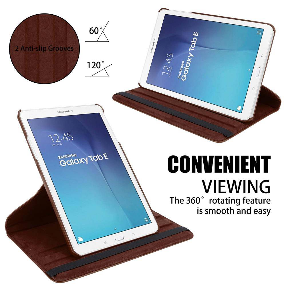 Cadorabo Hülle für Samsung Galaxy Tab E (9.6 Zoll) Tablet Schutz Hülle in Braun Schutzhülle Etui Case Tasche Cover