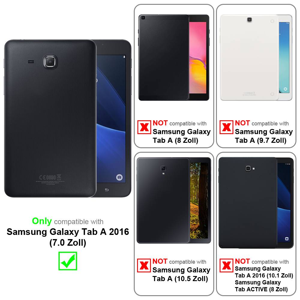 Cadorabo Hülle für Samsung Galaxy Tab A 2016 (7.0 Zoll) Tablet Schutz Hülle in Rot Schutzhülle Etui Case Tasche Cover