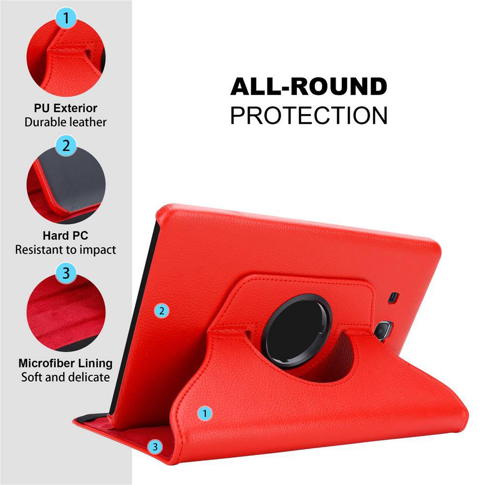 Cadorabo Hülle für Samsung Galaxy Tab A 2016 (7.0 Zoll) Tablet Schutz Hülle in Rot Schutzhülle Etui Case Tasche Cover