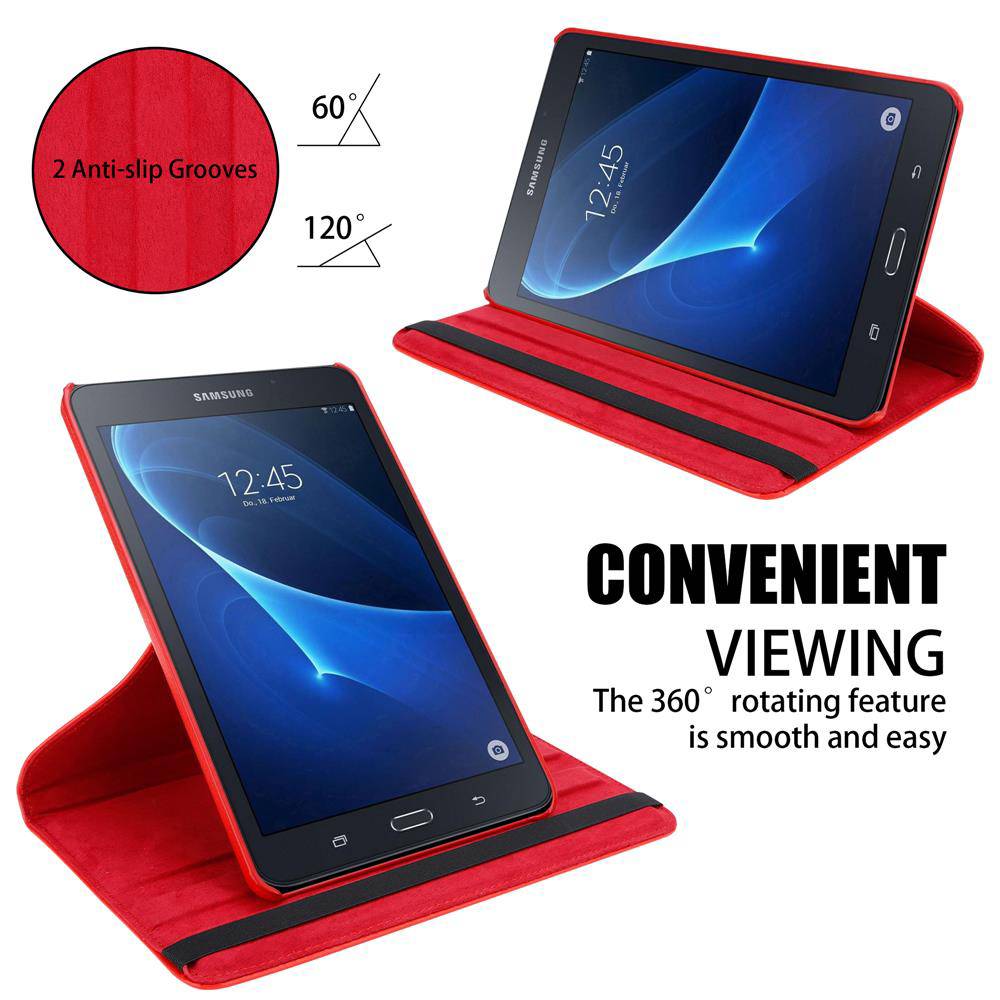 Cadorabo Hülle für Samsung Galaxy Tab A 2016 (7.0 Zoll) Tablet Schutz Hülle in Rot Schutzhülle Etui Case Tasche Cover
