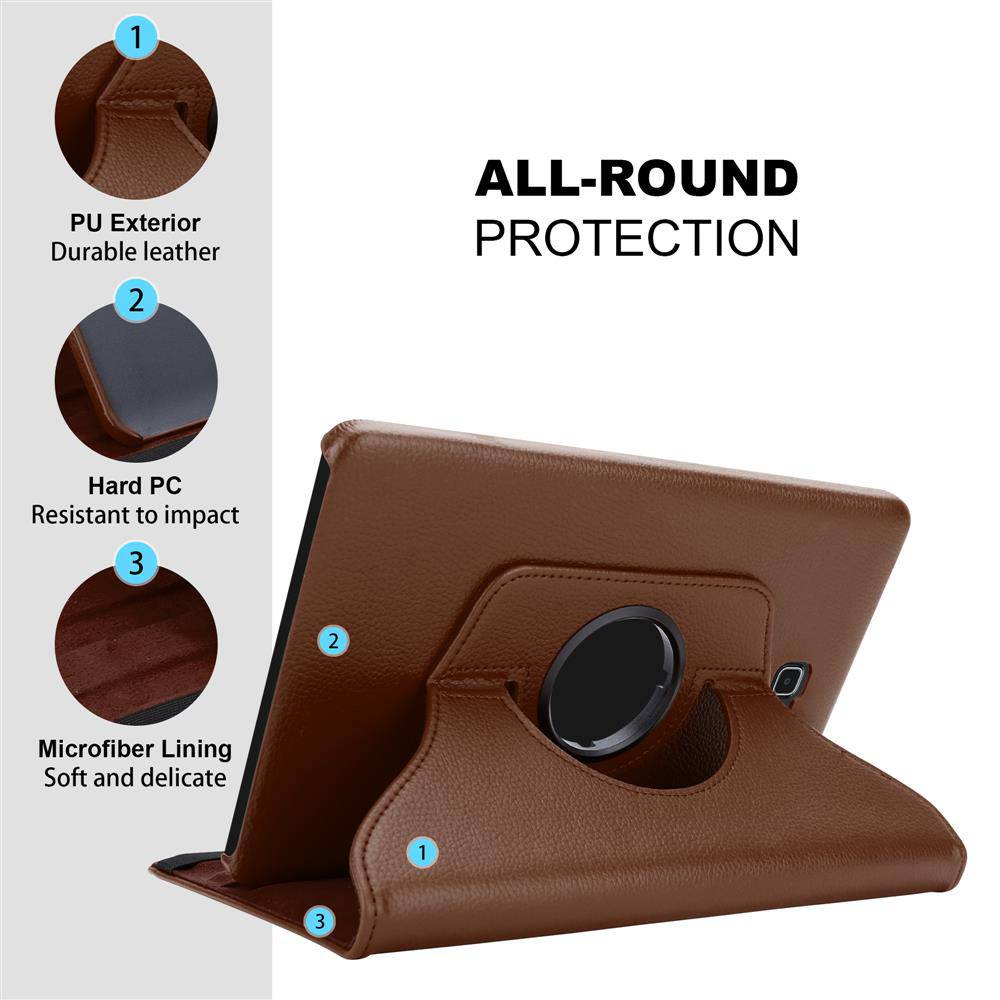 Cadorabo Hülle für Samsung Galaxy Tab A 2016 (10.1 Zoll) Tablet Schutz Hülle in Braun Schutzhülle Etui Case Tasche Cover