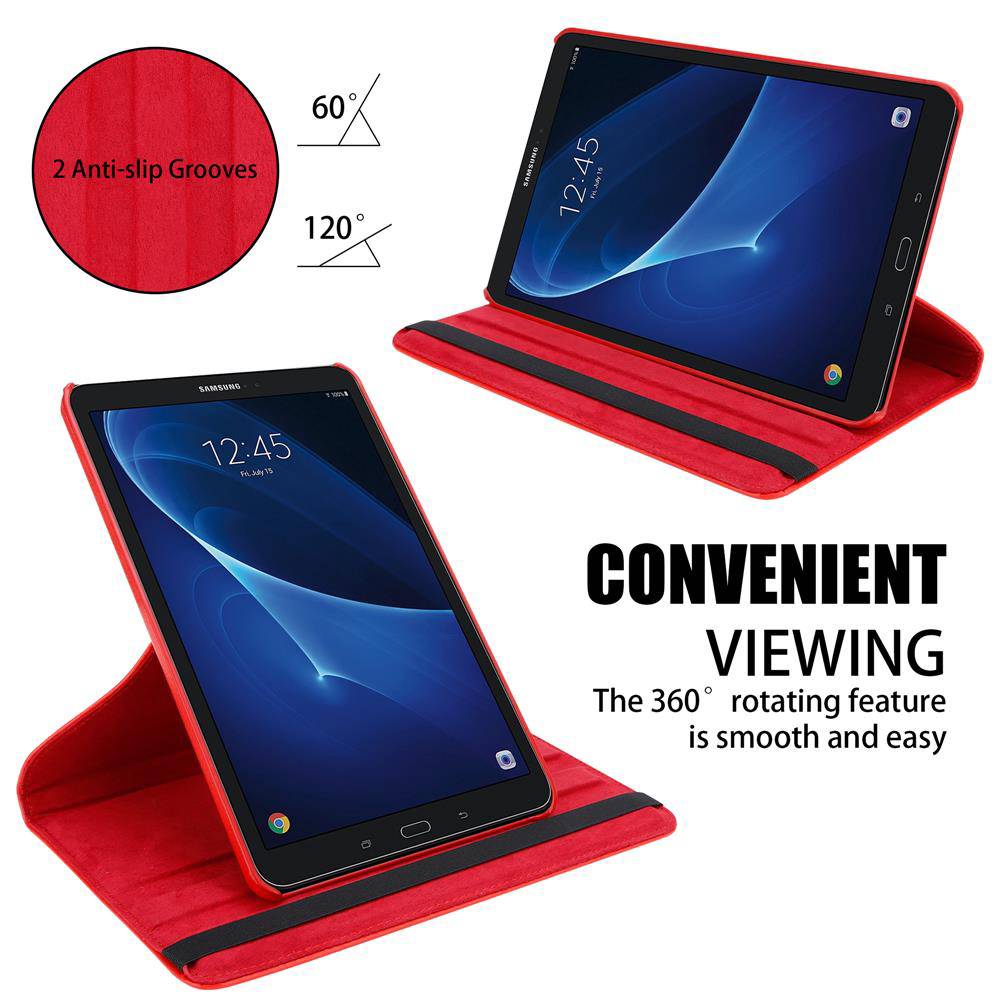 Cadorabo Hülle für Samsung Galaxy Tab A 2016 (10.1 Zoll) Tablet Schutz Hülle in Rot Schutzhülle Etui Case Tasche Cover