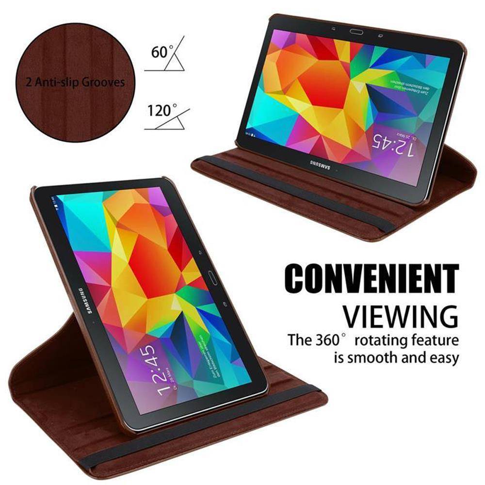 Cadorabo Hülle für Samsung Galaxy Tab 4 (10.1 Zoll) Tablet Schutz Hülle in Braun Schutzhülle Etui Case Tasche Cover