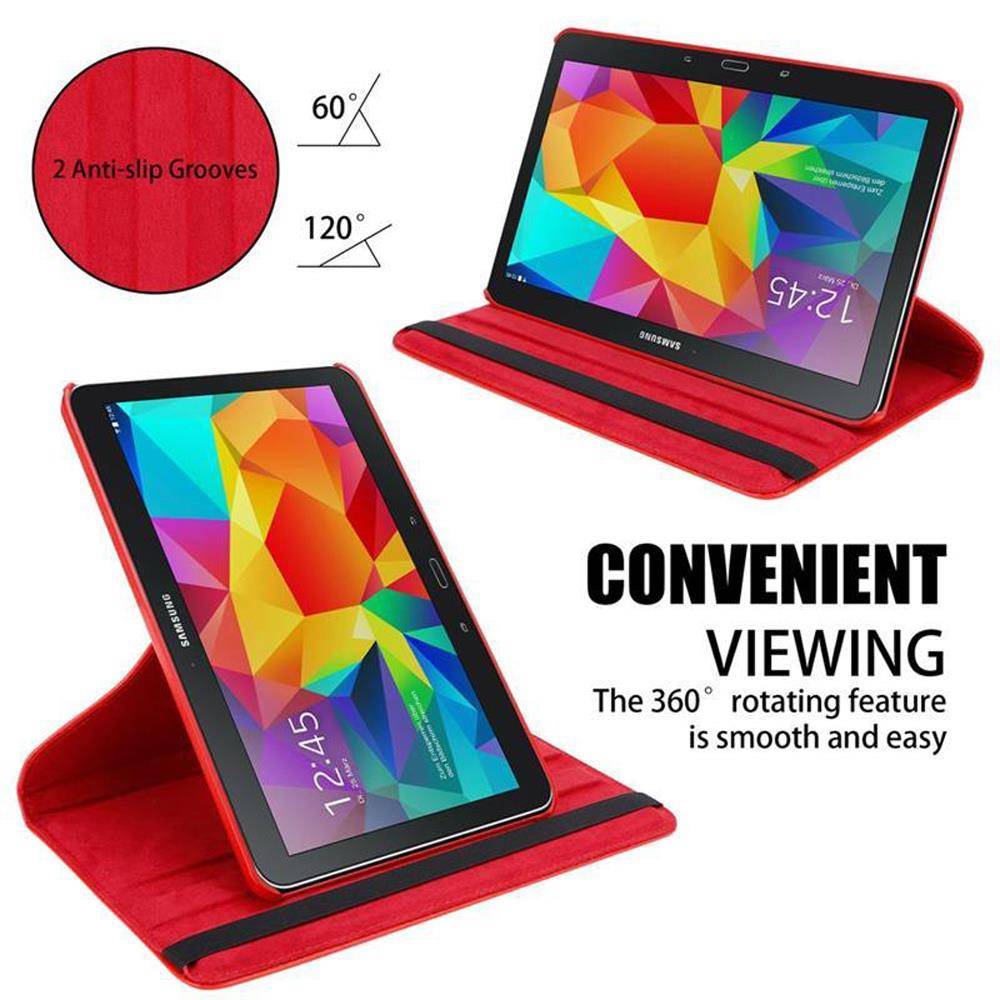 Cadorabo Hülle für Samsung Galaxy Tab 4 (10.1 Zoll) Tablet Schutz Hülle in Rot Schutzhülle Etui Case Tasche Cover