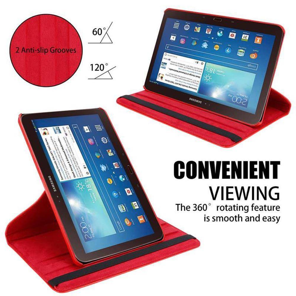 Cadorabo Hülle für Samsung Galaxy Tab 3 (10.1 Zoll) Tablet Schutz Hülle in Rot Schutzhülle Etui Case Tasche Cover