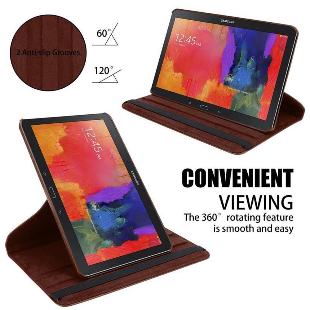 Cadorabo Hülle für Samsung Galaxy NOTE 10.1 2014 / Tab PRO 10.1 Tablet Schutz Hülle in Braun Schutzhülle Etui Case