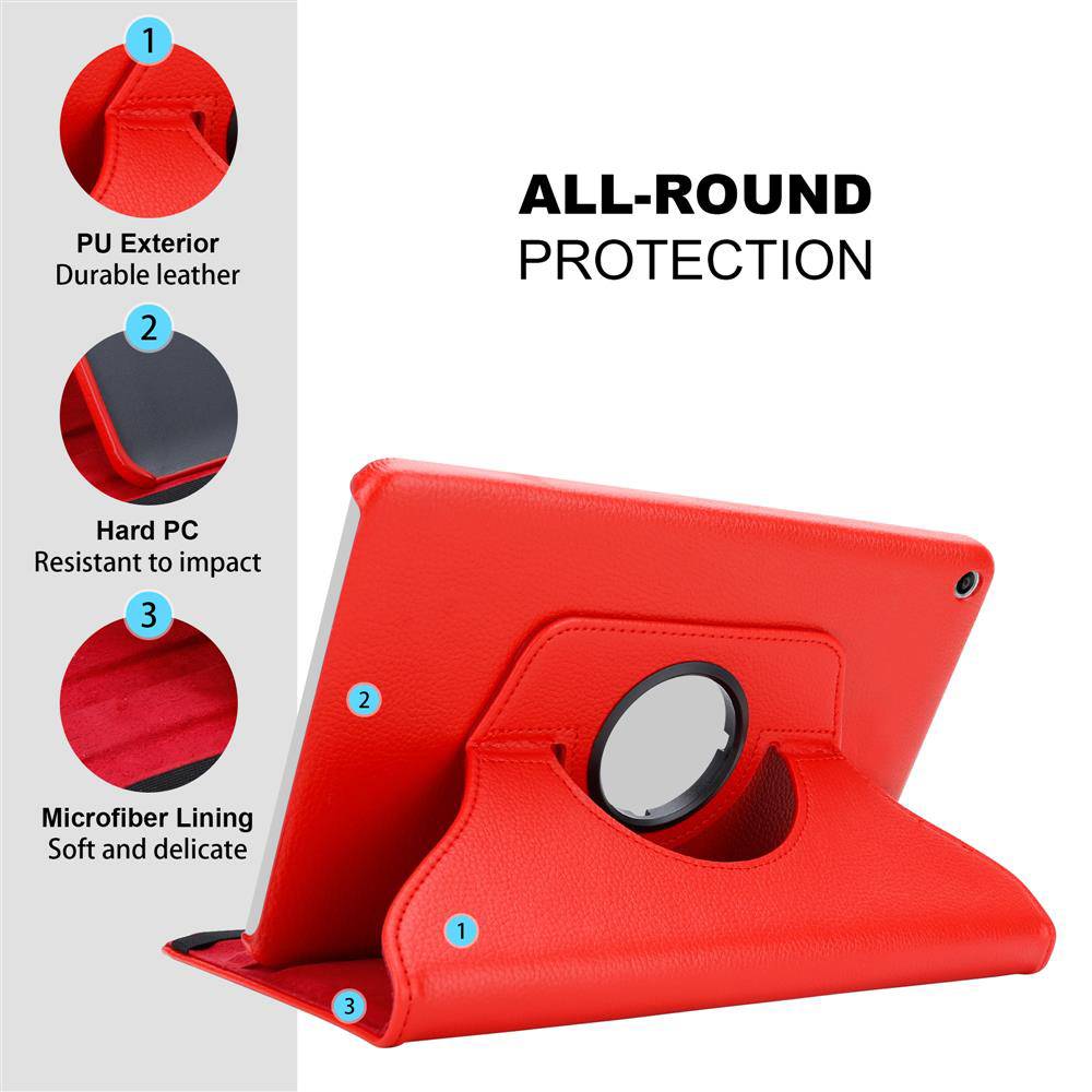 Cadorabo Hülle für Huawei MediaPad T1 8 (8.0 Zoll) Tablet Schutz Hülle in Rot Schutzhülle Etui Case Tasche Cover