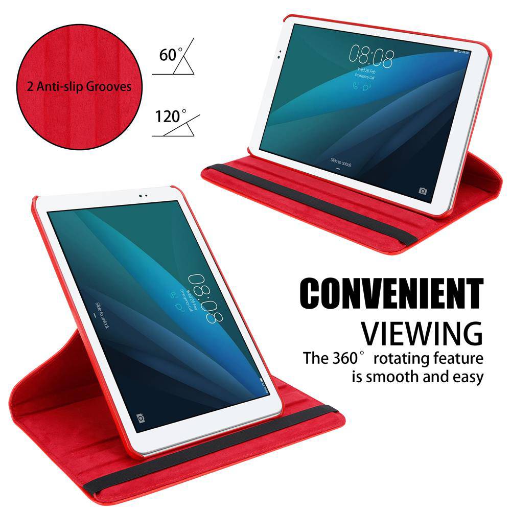 Cadorabo Hülle für Huawei MediaPad T1 10 (10.0 Zoll) Tablet Schutz Hülle in Rot Schutzhülle Etui Case Tasche Cover
