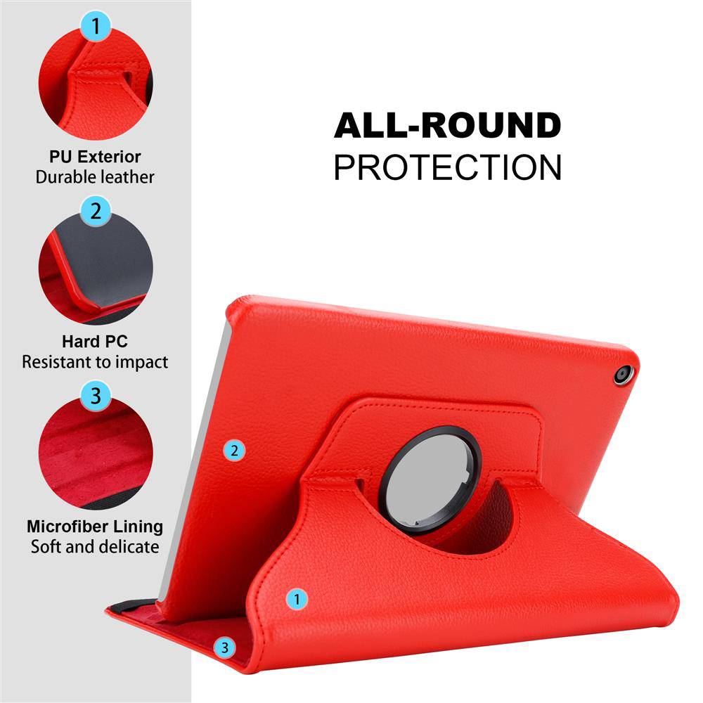 Cadorabo Hülle für Huawei MediaPad T3 8 (8.0 Zoll) Tablet Schutz Hülle in Rot Schutzhülle Etui Case Tasche Cover