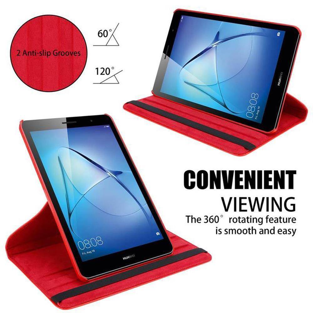 Cadorabo Hülle für Huawei MediaPad T3 8 (8.0 Zoll) Tablet Schutz Hülle in Rot Schutzhülle Etui Case Tasche Cover
