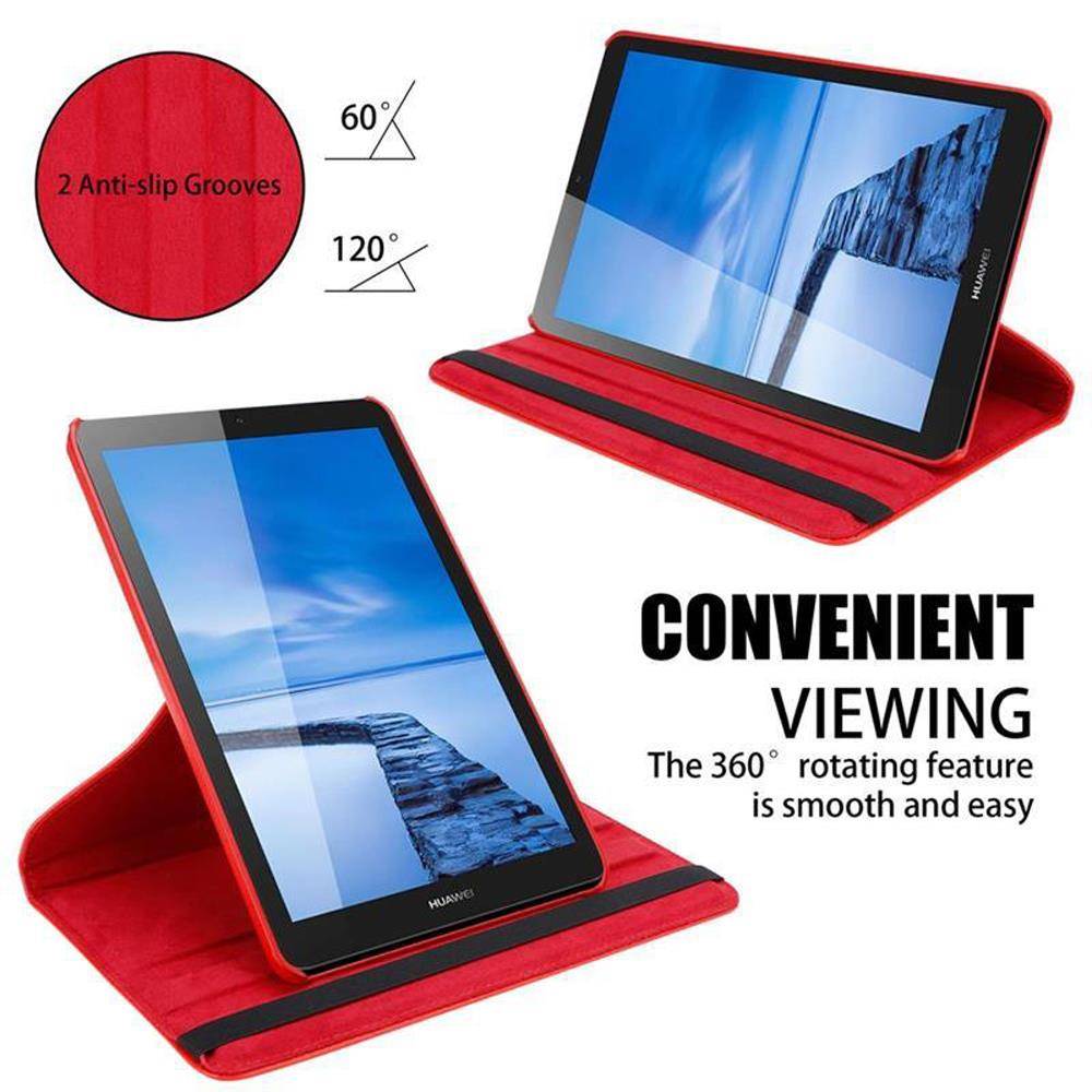 Cadorabo Hülle für Huawei MediaPad T3 7 (7.0 Zoll) Tablet Schutz Hülle in Rot Schutzhülle Etui Case Tasche Cover
