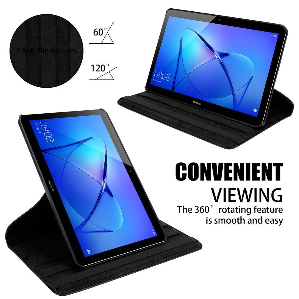 Cadorabo Hülle für Huawei MediaPad T3 10 (9.6 Zoll) Tablet Schutz Hülle in Schwarz Schutzhülle Etui Case Tasche Cover