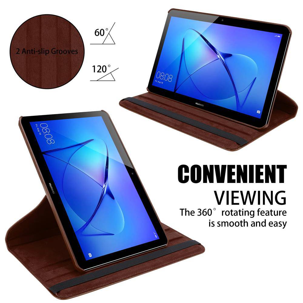 Cadorabo Hülle für Huawei MediaPad T3 10 (9.6 Zoll) Tablet Schutz Hülle in Braun Schutzhülle Etui Case Tasche Cover