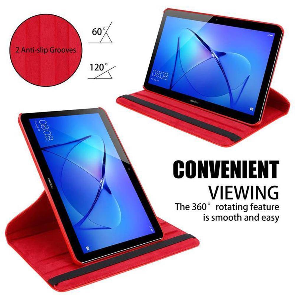 Cadorabo Hülle für Huawei MediaPad T3 10 (9.6 Zoll) Tablet Schutz Hülle in Rot Schutzhülle Etui Case Tasche Cover