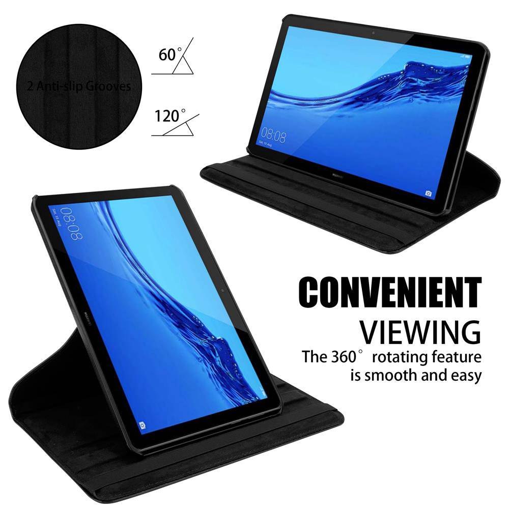 Cadorabo Hülle für Huawei MediaPad T5 10 (10.1 Zoll) Tablet Schutz Hülle in Schwarz Schutzhülle Etui Case Tasche Cover