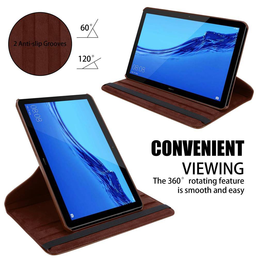 Cadorabo Hülle für Huawei MediaPad T5 10 (10.1 Zoll) Tablet Schutz Hülle in Braun Schutzhülle Etui Case Tasche Cover