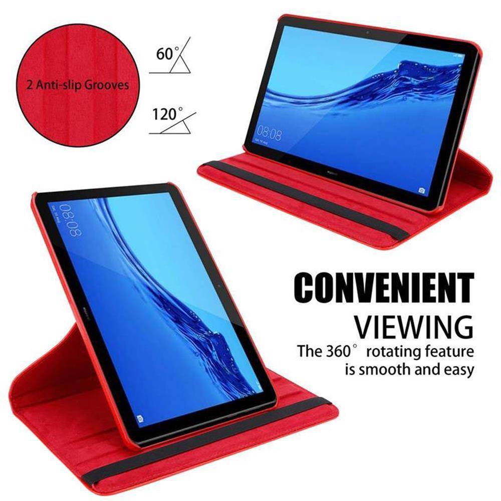 Cadorabo Hülle für Huawei MediaPad T5 10 (10.1 Zoll) Tablet Schutz Hülle in Rot Schutzhülle Etui Case Tasche Cover