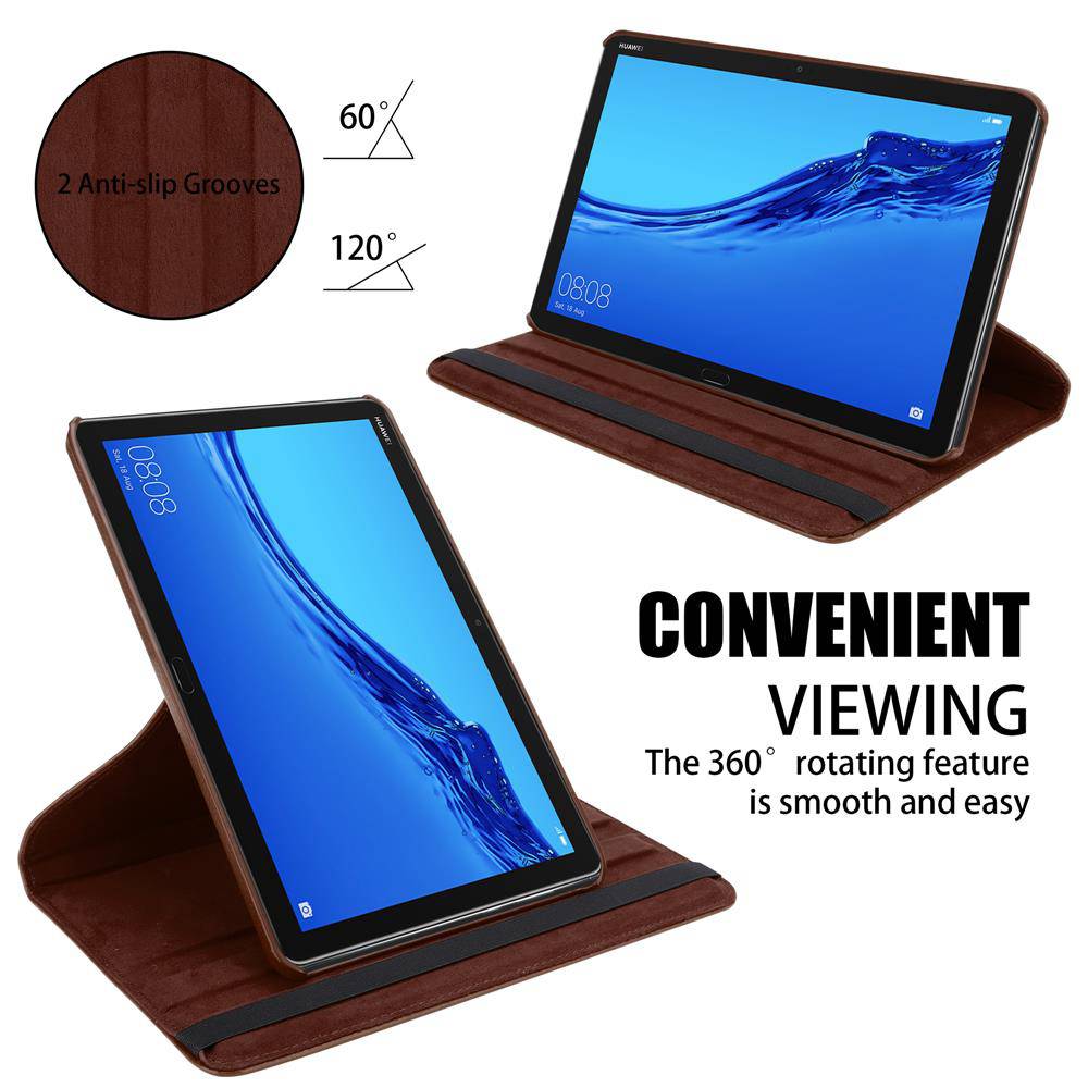 Cadorabo Hülle für Huawei MediaPad M5 LITE 10 (10.1 Zoll) Tablet Schutz Hülle in Braun Schutzhülle Etui Case Tasche