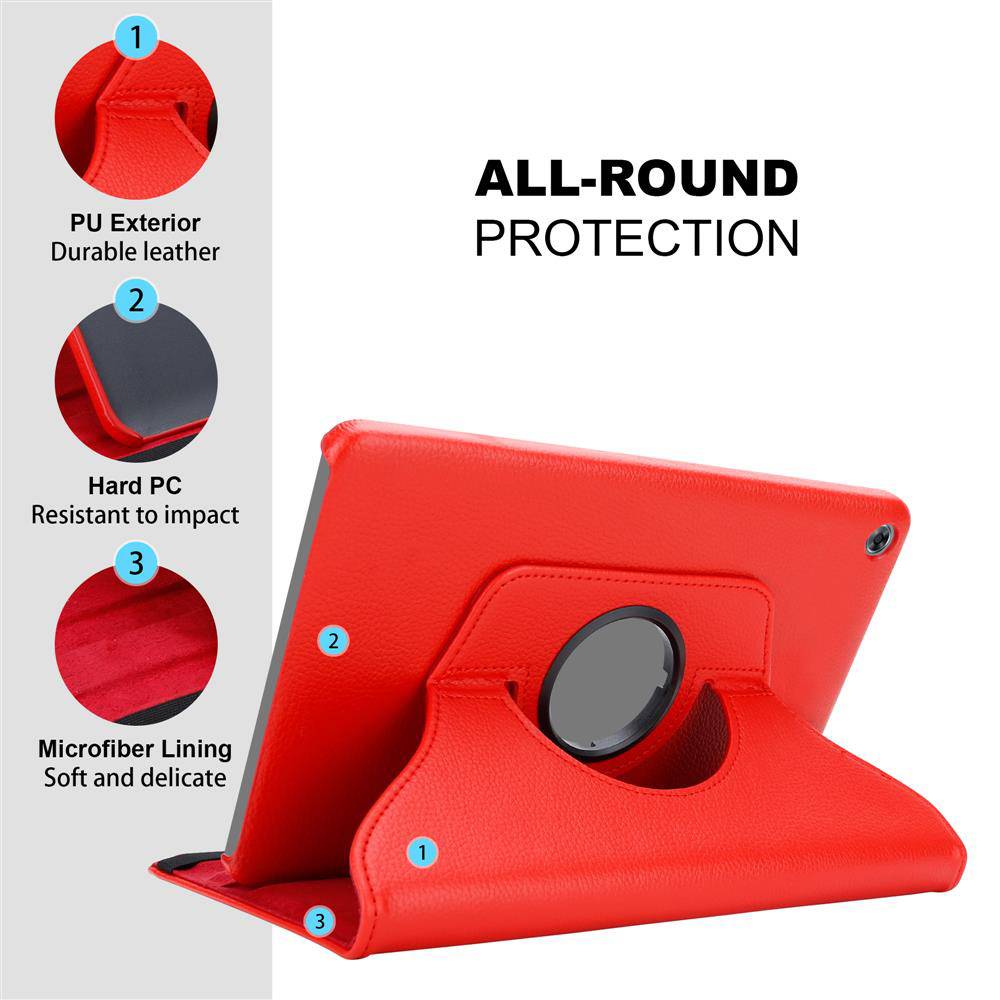 Cadorabo Hülle für Huawei MediaPad M5 LITE 10 (10.1 Zoll) Tablet Schutz Hülle in Rot Schutzhülle Etui Case Tasche Cover