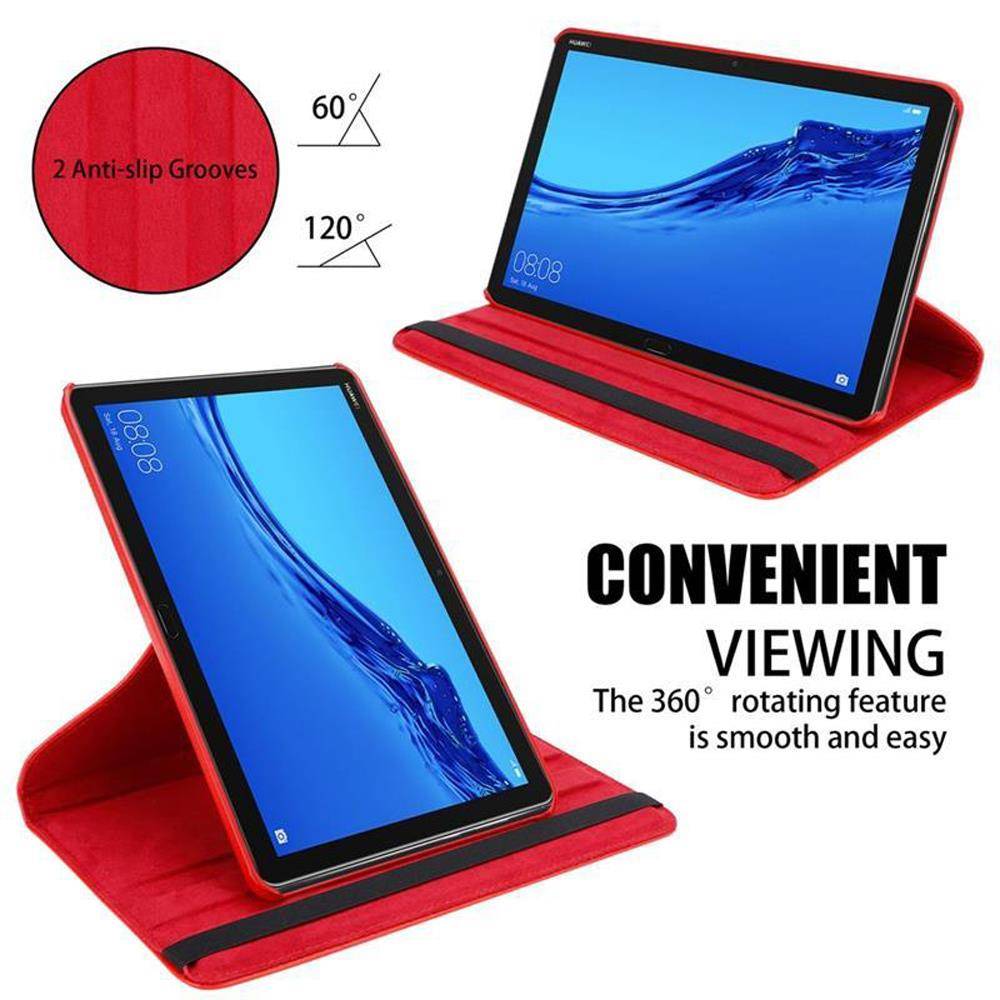 Cadorabo Hülle für Huawei MediaPad M5 LITE 10 (10.1 Zoll) Tablet Schutz Hülle in Rot Schutzhülle Etui Case Tasche Cover