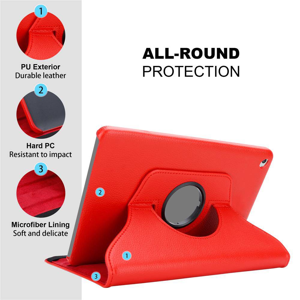 Cadorabo Hülle für Apple iPad 2 / 3 / 4 Tablet Hülle in Rot Schutzhülle Etui Case Tasche Auto Wake up