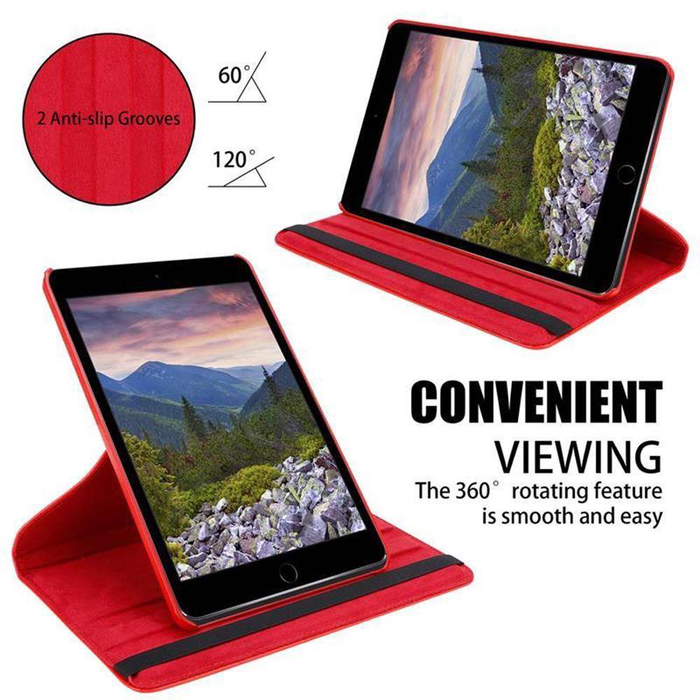 Cadorabo Hülle für Apple iPad MINI / MINI 2 / MINI 3 Tablet Hülle in Rot Schutzhülle Etui Case Tasche Auto Wake up