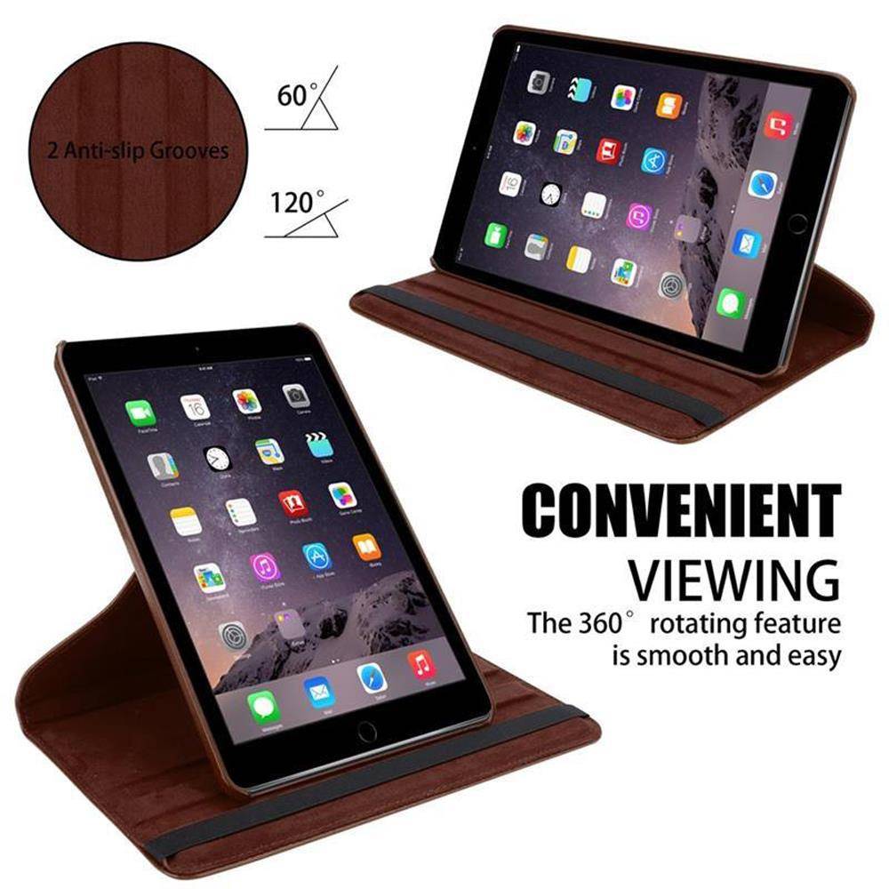 Cadorabo Hülle für Apple iPad AIR 2 2014 / AIR 2013 Tablet Hülle in Braun Schutzhülle Etui Case Tasche Auto Wake up