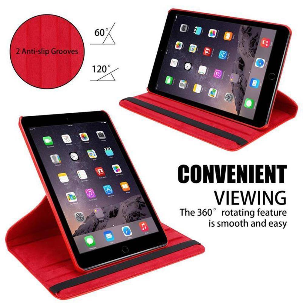 Cadorabo Hülle für Apple iPad AIR 2 2014 / AIR 2013 Tablet Hülle in Rot Schutzhülle Etui Case Tasche Auto Wake up