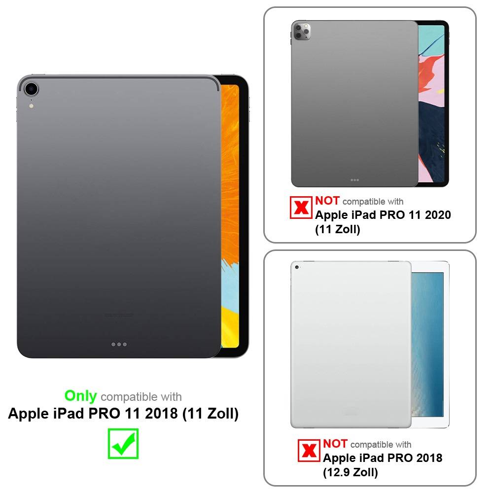 Cadorabo Hülle für Apple iPad PRO 11 2018 (11 Zoll) Tablet Hülle in Braun Schutzhülle Etui Case Tasche Auto Wake up