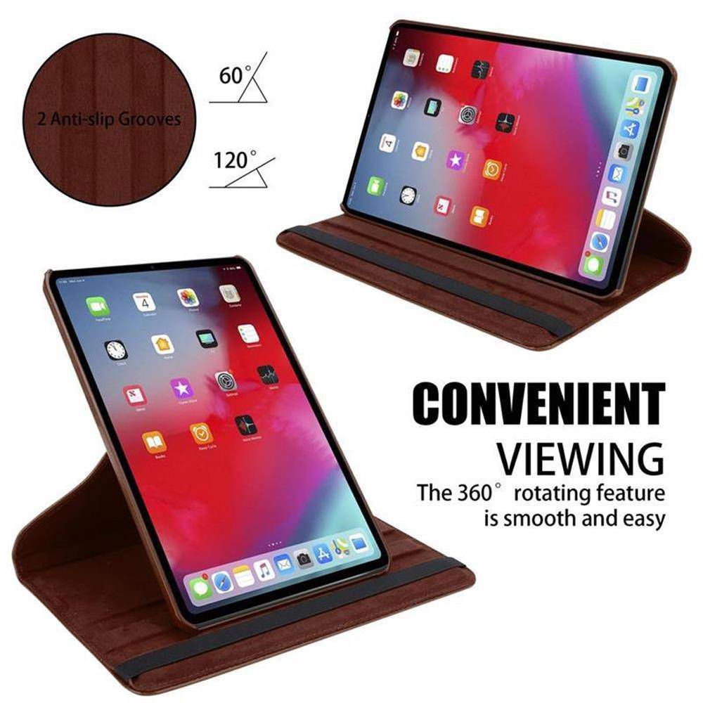 Cadorabo Hülle für Apple iPad PRO 11 2018 (11 Zoll) Tablet Hülle in Braun Schutzhülle Etui Case Tasche Auto Wake up