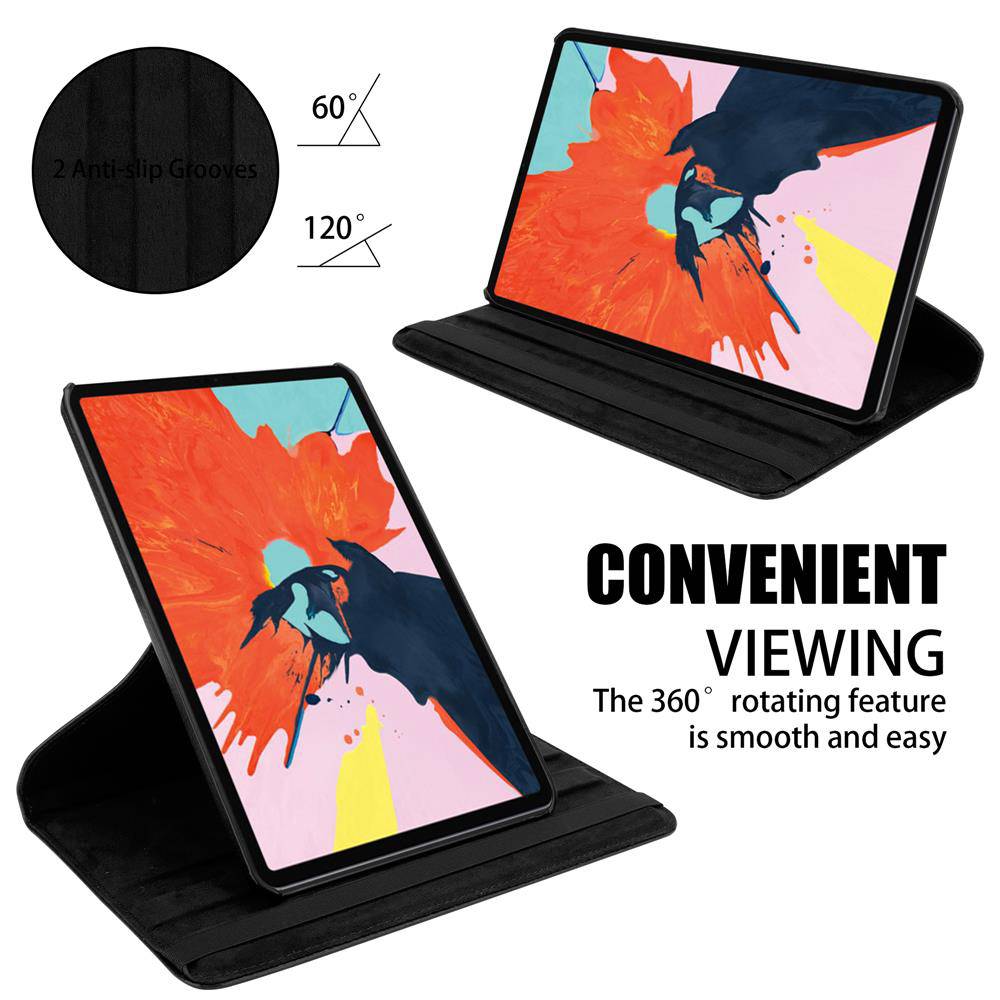 Cadorabo Hülle für Apple iPad PRO 2018 (12.9 Zoll) Tablet Hülle in Schwarz Schutzhülle Etui Case Tasche Auto Wake up