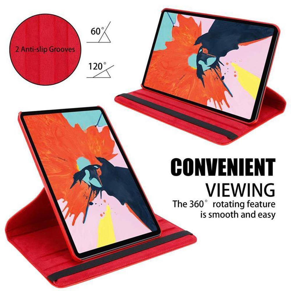 Cadorabo Hülle für Apple iPad PRO 2018 (12.9 Zoll) Tablet Hülle in Rot Schutzhülle Etui Case Tasche Auto Wake up