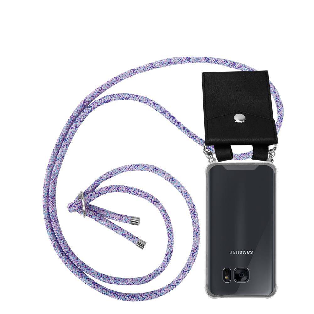 Cadorabo Schutzhülle für Samsung Galaxy S7 Hülle in Lila Handy Kette Kordel abnehmbares Etui