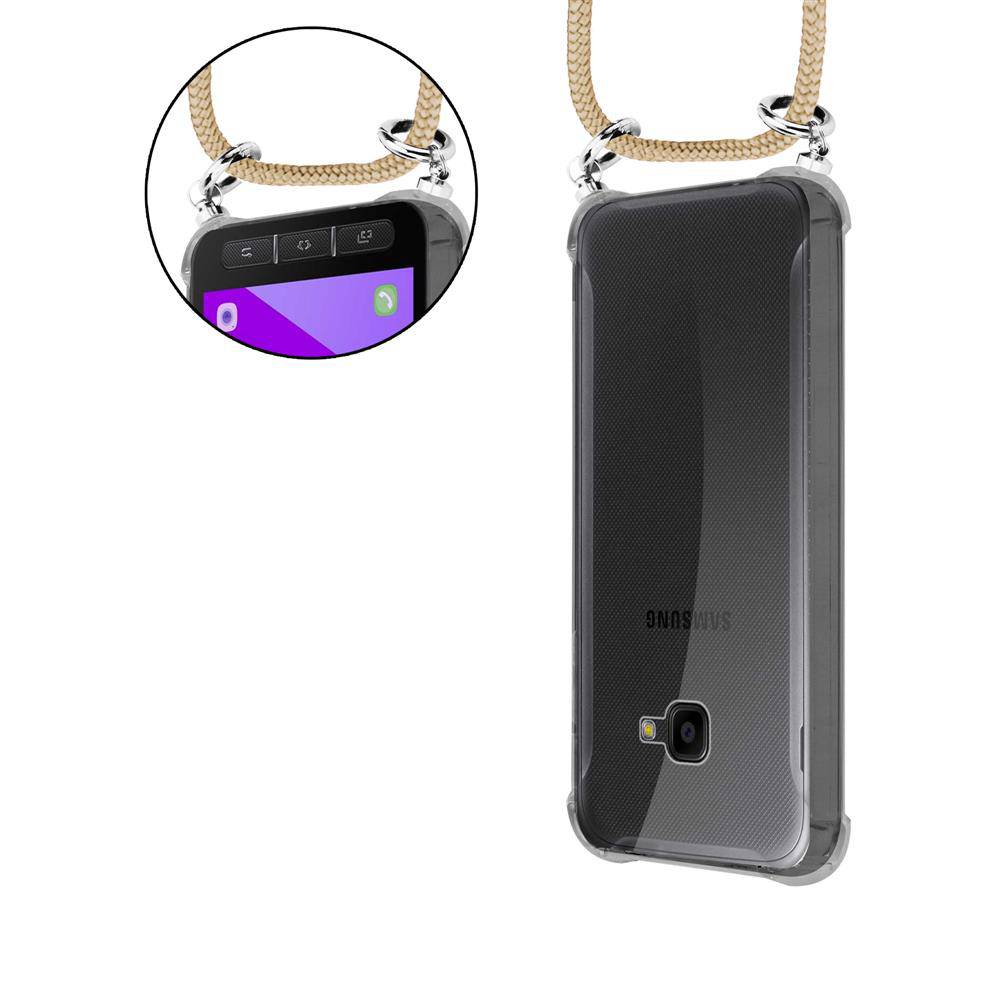 Cadorabo Schutzhülle für Samsung Galaxy XCover 4 / XCover 4s Hülle in Braun Handy Kette Kordel abnehmbares Etui