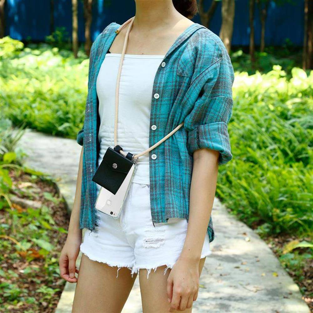 Cadorabo Schutzhülle für Huawei P9 LITE 2016 / G9 LITE Hülle in Rosa Handy Kette Kordel abnehmbares Etui