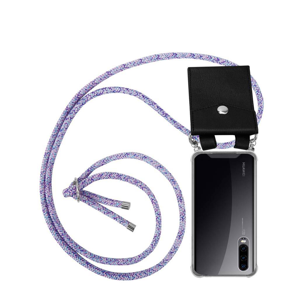 Cadorabo Schutzhülle für Huawei P30 Hülle in Lila Handy Kette Kordel abnehmbares Etui