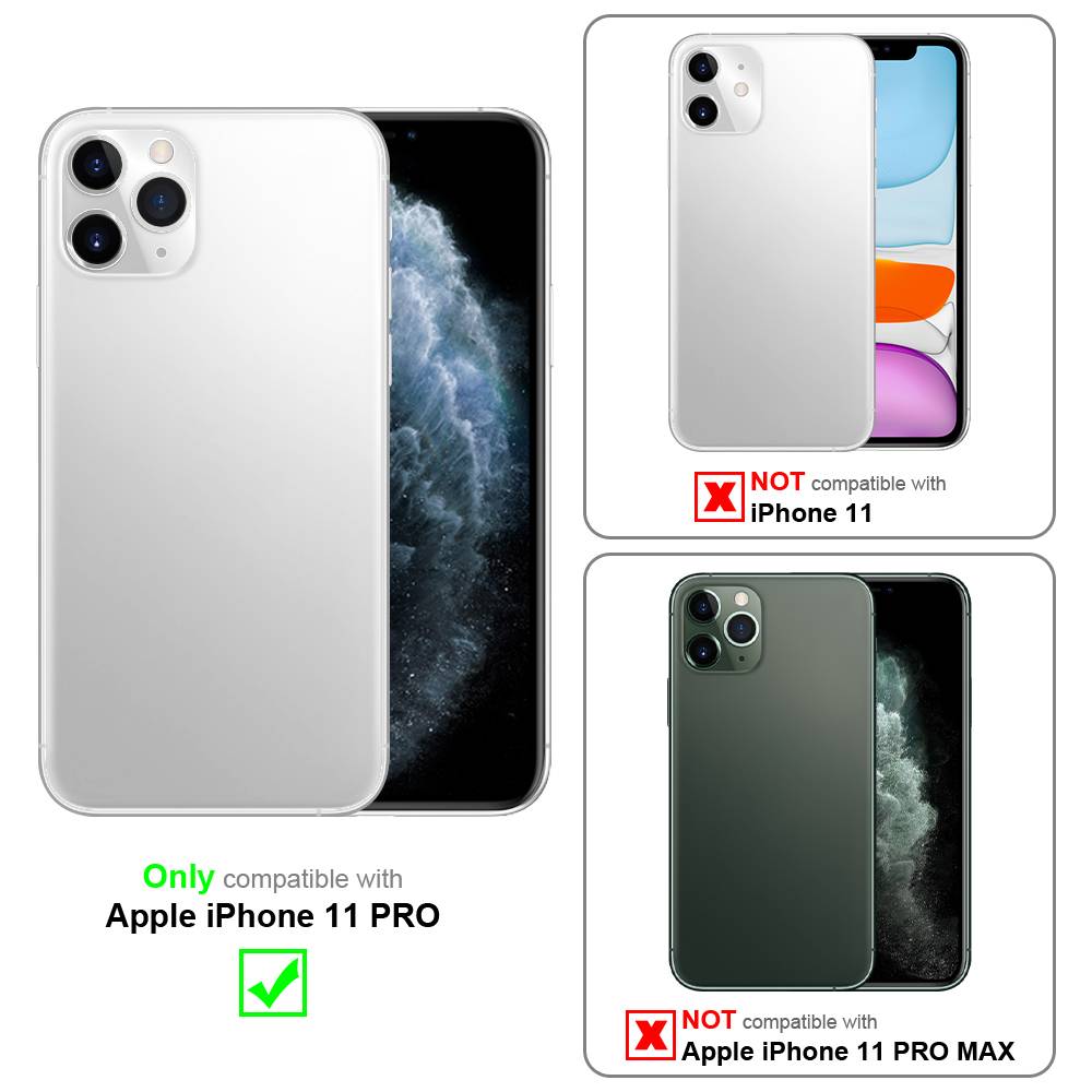Cadorabo Hülle für Apple iPhone 11 PRO Schutz Hülle in Rot Handyhülle Etui Case Cover Magnetverschluss