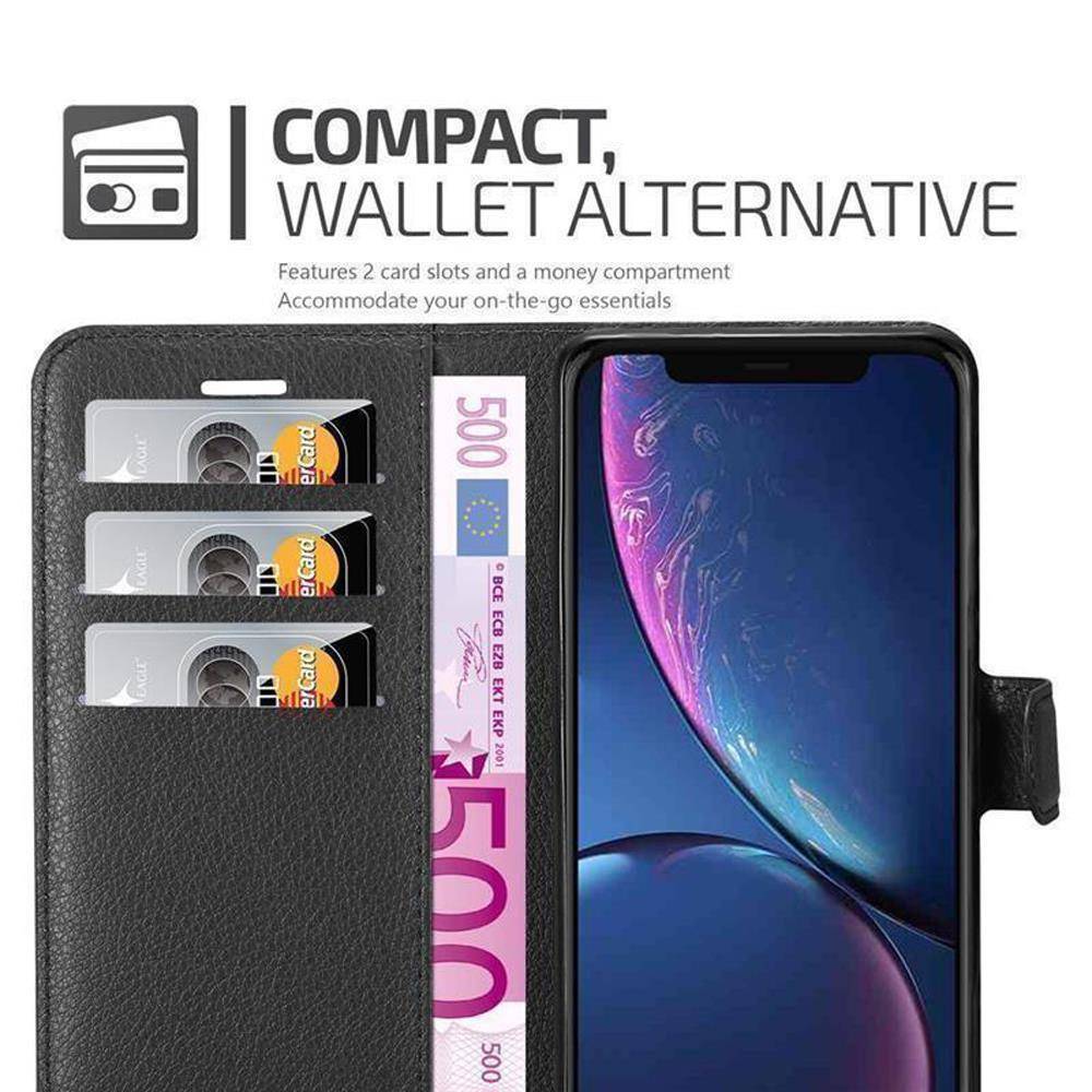 Cadorabo Hülle für Apple iPhone 11 Schutz Hülle in Schwarz Handyhülle Etui Case Cover Magnetverschluss