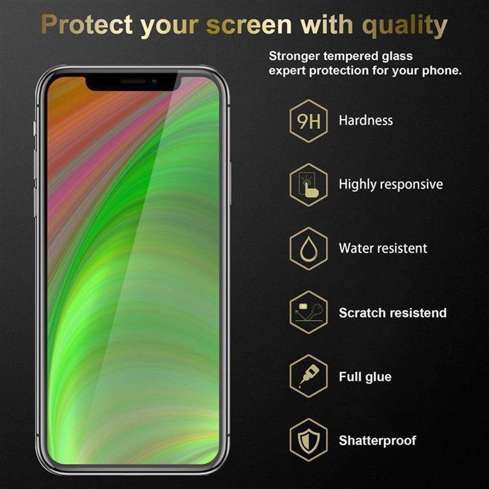 Cadorabo 3x Vollbild Panzer Folie für Apple iPhone XR Schutzfolie in Schwarz Tempered Display-Schutzglas