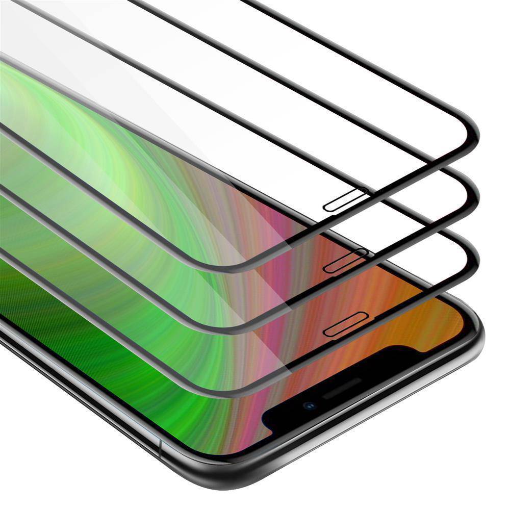 Cadorabo 3x Vollbild Panzer Folie für Apple iPhone XS MAX Schutzfolie in Schwarz Tempered Display-Schutzglas