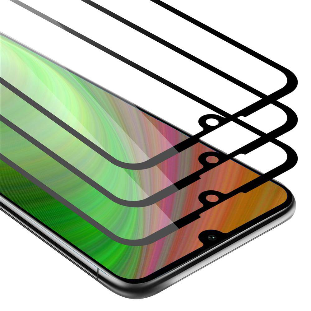 Cadorabo 3x Vollbild Panzer Folie für Huawei Y6 2019 Schutzfolie in Schwarz Tempered Display-Schutzglas